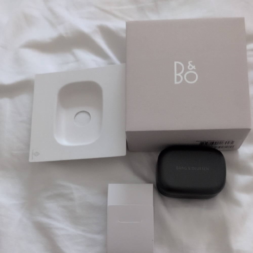 Bang & Olufsen Black Earbuds with White Packaging